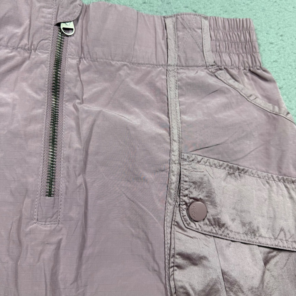 FP Movement Free People Purple Ripstop Cargo Shorts High Rise Elastic Waist L